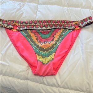 Victoria's Secret Neon Pink Multicolor Bikini Bottoms